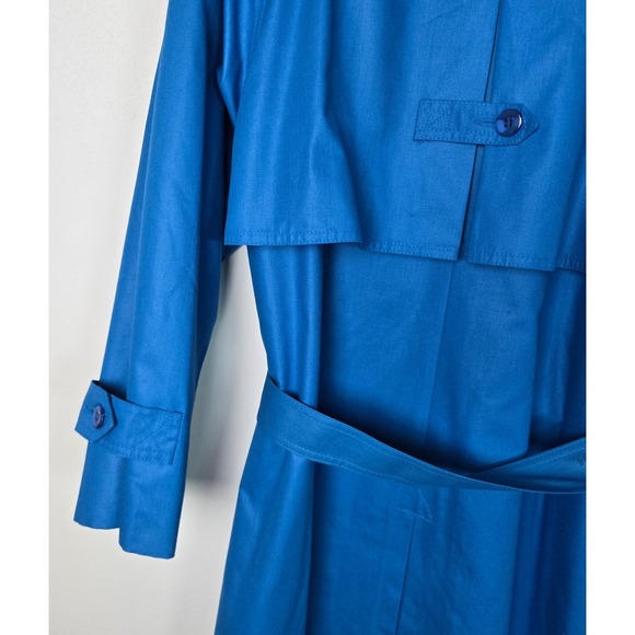London Fog Women's Blue Trench Coat Belted Raincoat Size‎ 10 REG Made USA - Picture 9 of 10